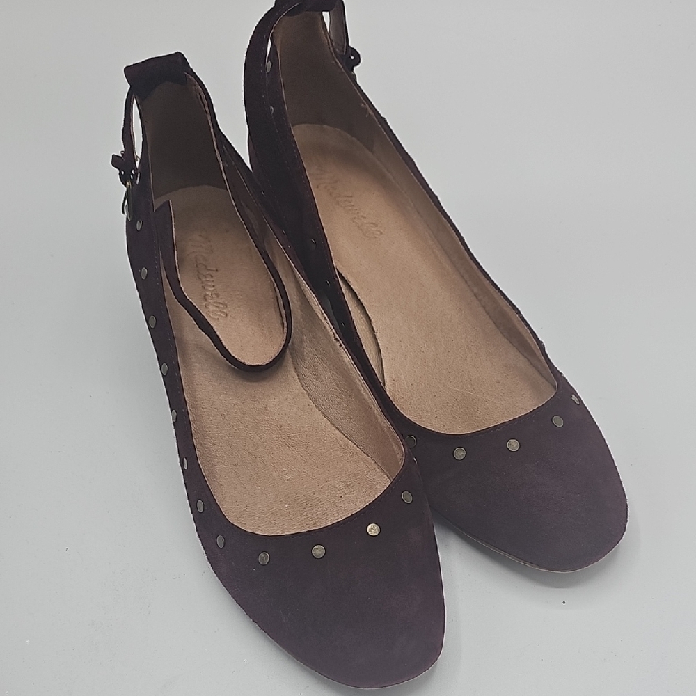 Madewell Purple and Gold Flats with Ankle Strap